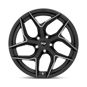 20X10.5 Niche 1PC M266 TORSION GLOSS BLACK MILLED 5X112