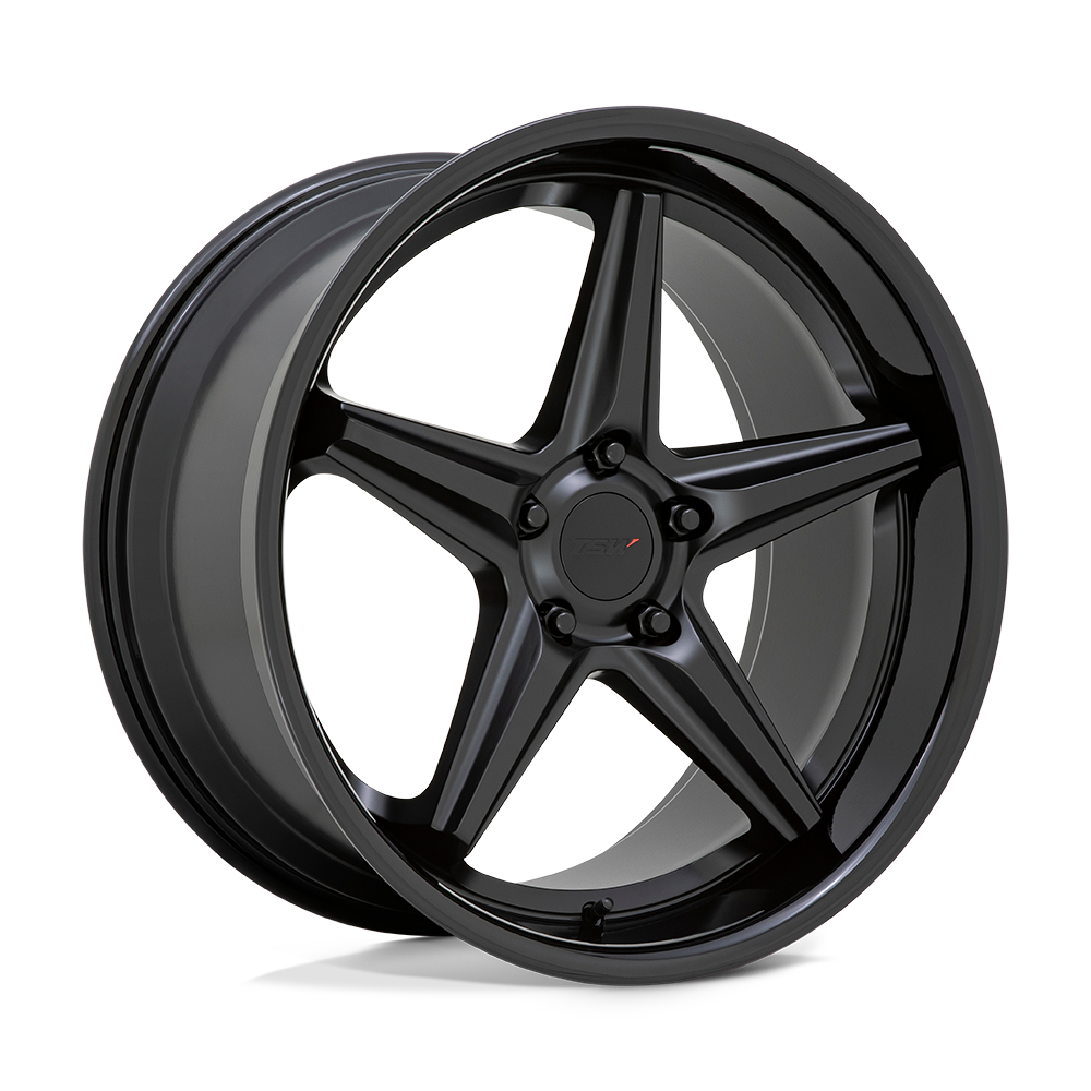 20" TSW LAUNCH MATTE BLACK W/ GLOSS BLACK LIP 5X114.3