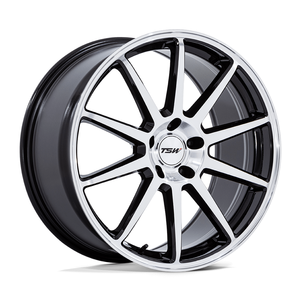 19X8.5 TSW TW004 CANARD GLOSS BLACK W/ MACHINED FACE 5X114.3