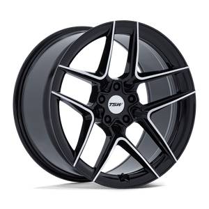 20X10.5 TSW TW008 SLIPSTREAM GLOSS BLACK W/ MACHINED FACE 5X114.3