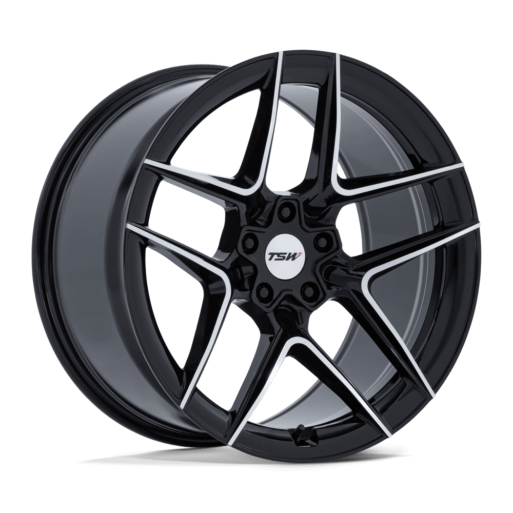 20X9 TSW TW008 SLIPSTREAM GLOSS BLACK W/ MACHINED FACE 5X114.3