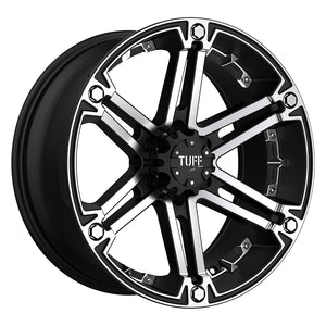 20X9 Tuff T01 FLAT BLACK W MACHFACE & CHRINS 6X139.7
