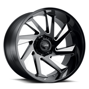 26" Tuff T1B GLOSS BLACK W/ MILLED SPOKES 8X165.1