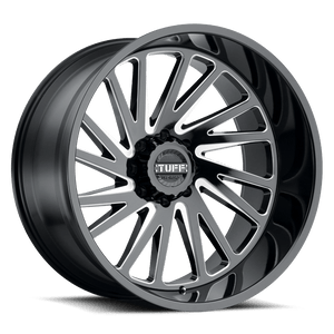 26" Tuff T2A GLOSS BLACK W/ MILLED SPOKES 8X165.1