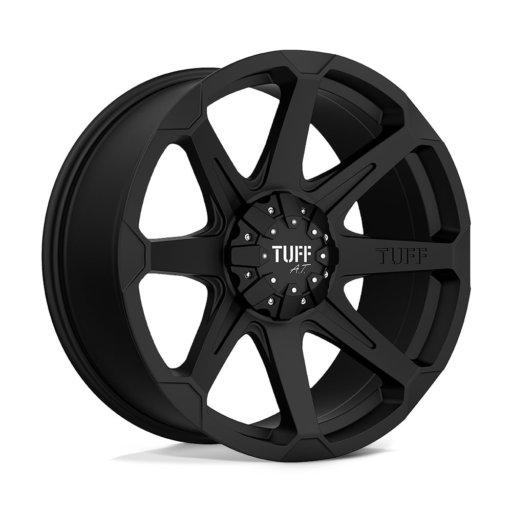 22" Tuff T05 FLAT BLACK W/ MACHINED FACE 5X114.3/5X127