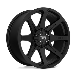 22" Tuff T05 FLAT BLACK W/ MACHINED FACE 5X114.3/5X127