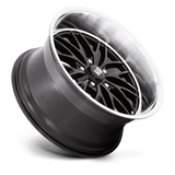 20X10 US Mag 1PC U138 SANTA CRUZ GLOSS BLACK W/ DIAMOND CUT LIP 5X127