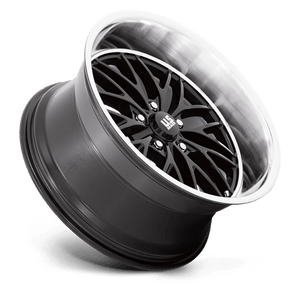 20X8.5 US Mag 1PC U138 SANTA CRUZ GLOSS BLACK W/ DIAMOND CUT LIP 5X127