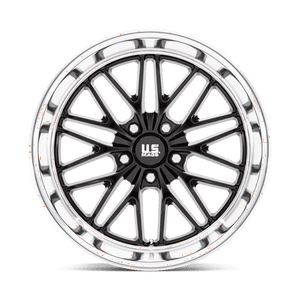 20X8.5 US Mag 1PC U138 SANTA CRUZ GLOSS BLACK W/ DIAMOND CUT LIP 5X127