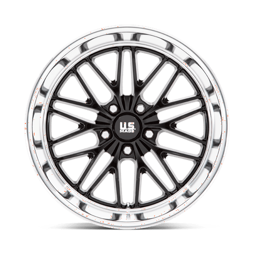 20X8.5 US Mag 1PC U138 SANTA CRUZ GLOSS BLACK W/ DIAMOND CUT LIP 5X120.65