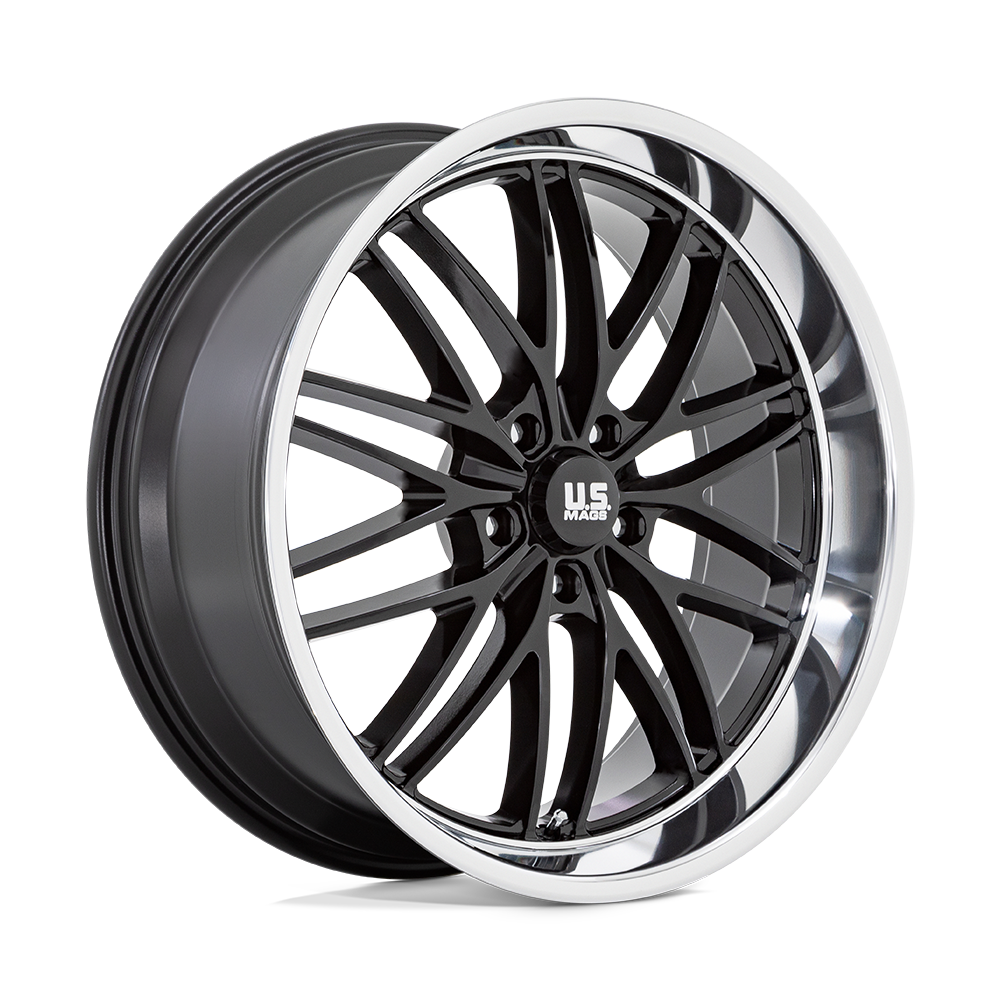22X9 US Mag 1PC U138 SANTA CRUZ GLOSS BLACK W/ DIAMOND CUT LIP 5X127