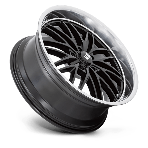 22X9 US Mag 1PC U138 SANTA CRUZ GLOSS BLACK W/ DIAMOND CUT LIP 5X127