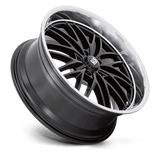 22X9 US Mag 1PC U138 SANTA CRUZ GLOSS BLACK W/ DIAMOND CUT LIP 5X127