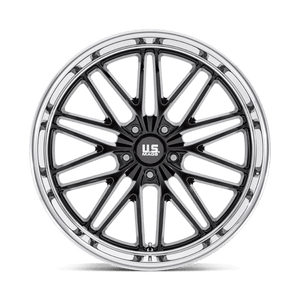 22X9 US Mag 1PC U138 SANTA CRUZ GLOSS BLACK W/ DIAMOND CUT LIP 5X127