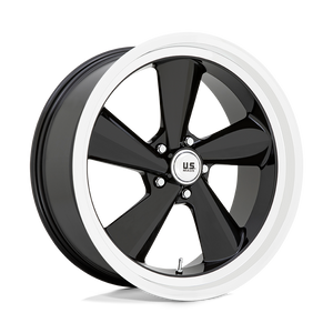22X9 US Mag 1PC U136 TS GLOSS BLACK W/ DIAMOND CUT LIP 5X127