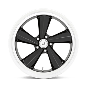22X10.5 US Mag 1PC U136 TS GLOSS BLACK W/ DIAMOND CUT LIP 5X120.65