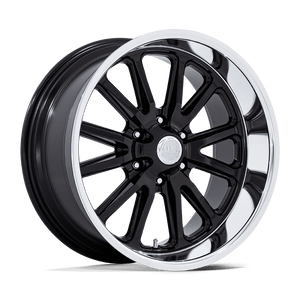 20X9.5 US Mag 1PC UC145 RAMBLER 6 GLOSS BLACK DIAMOND CUT LIP 6X135