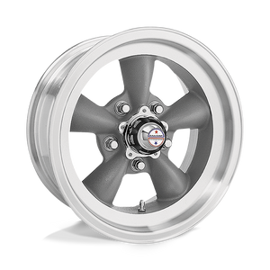 15X8 American Racing Vintage VN105 TORQ THRUST D TORQ THRUST GRAY W/ MACH LIP 5X114.3