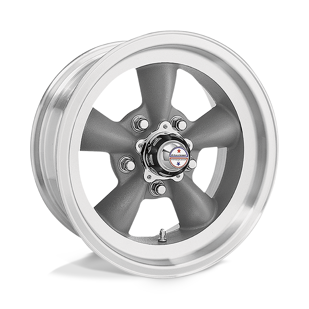 15X8.5 American Racing Vintage VN105 TORQ THRUST D TORQ THRUST GRAY W/ MACH LIP 5X114.3