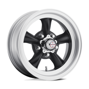 15X7 American Racing Vintage VN105 TORQ THRUST D SATIN  BLACK W/ MACHINED LIP 5X127