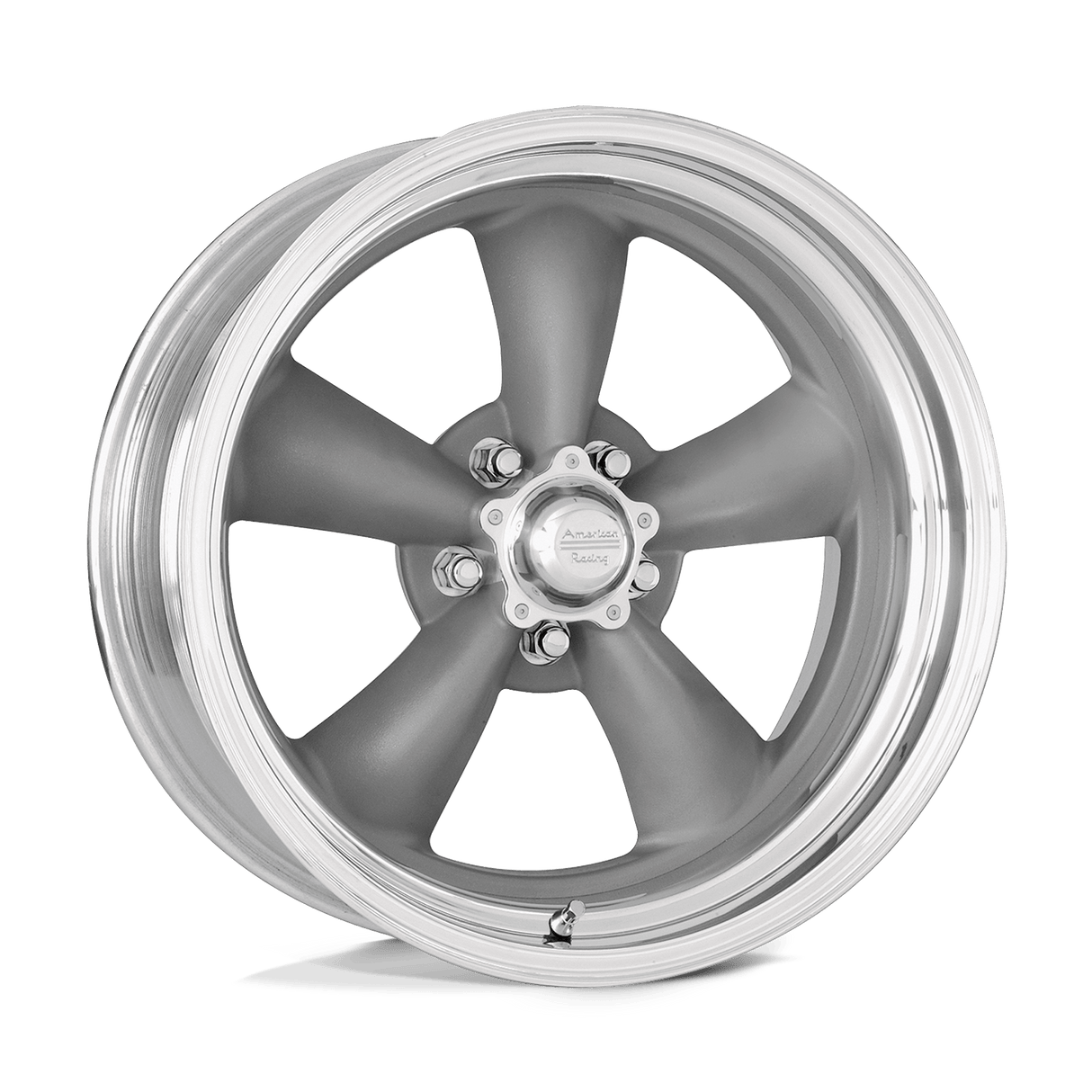 17X11 American Racing Vintage VN205 CLASSIC TORQ THRUST II TORQ THRUST GRAY W/ POLISH LIP 5X114.3
