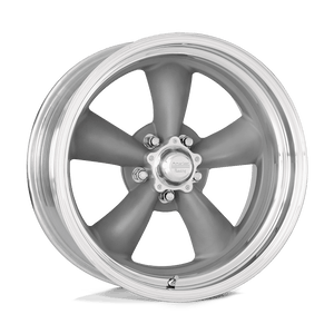 15X10 American Racing Vintage VN205 CLASSIC TORQ THRUST II TORQ THRUST GRAY W/ POLISH LIP 5X120.65