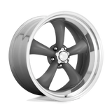 17X8 American Racing Vintage VN215 CLASSIC TORQ THRUST II MAG GRAY W/ MACHINED LIP BLANK