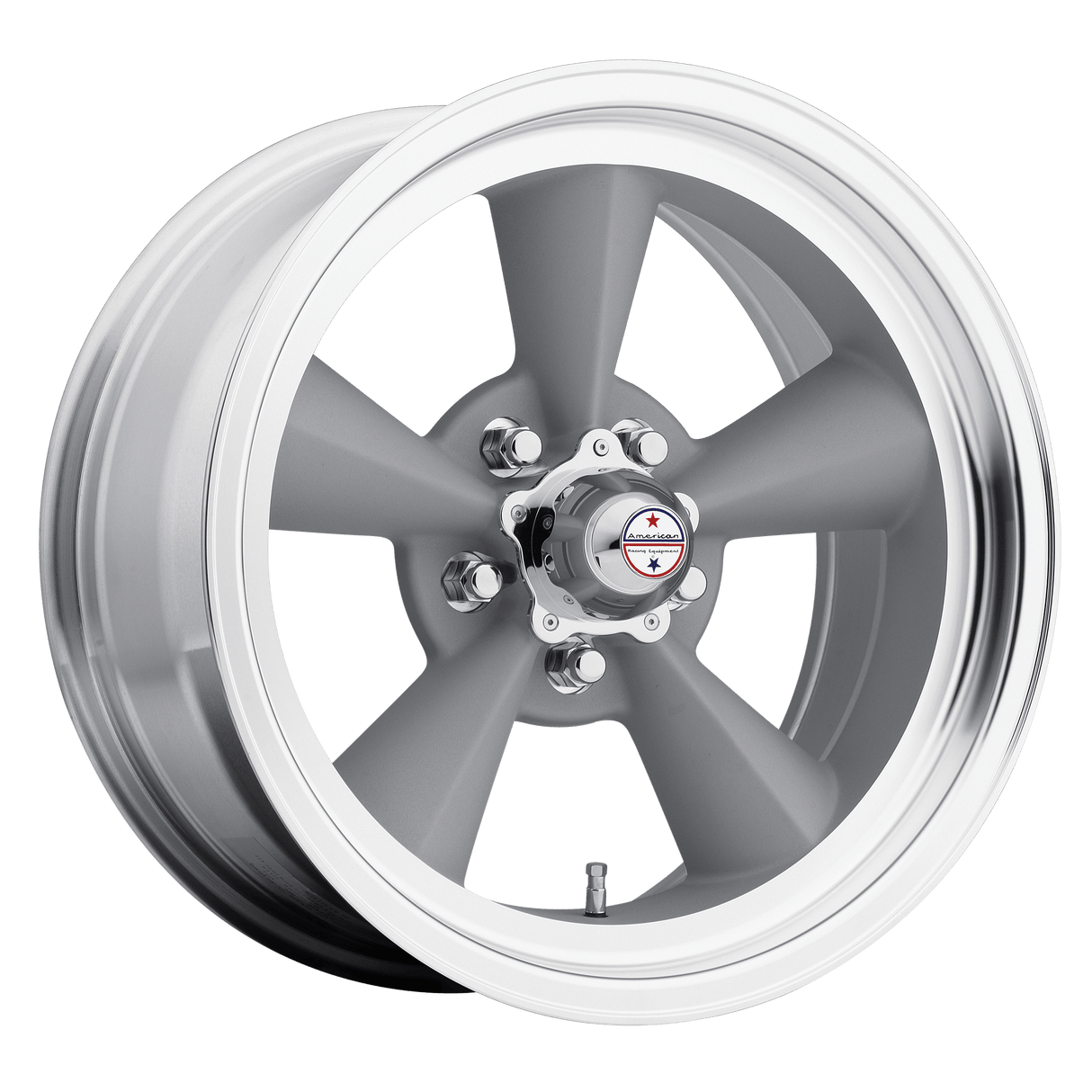17X8 American Racing Vintage VN309 TT O VINTAGE SILVER W/ MACHINED LIP 5X127