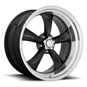 22X11 American Racing Vintage VN315 TORQ THRUST II 1 PC GLOSS BLACK MACHINED LIP 5X139.7