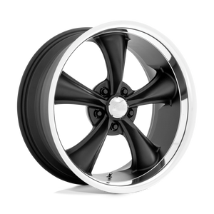 18X8 American Racing Vintage VN338 BOSS TT TEXTURED BLACK DIAMOND CUT LIP 5X114.3