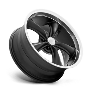 18X9.5 American Racing Vintage VN338 BOSS TT TEXTURED BLACK DIAMOND CUT LIP 5X114.3