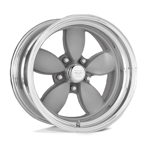 17X8 American Racing Vintage VN402 CLASSIC 200S TWO-PC MAG GRAY POLISH BARREL 5X114.3