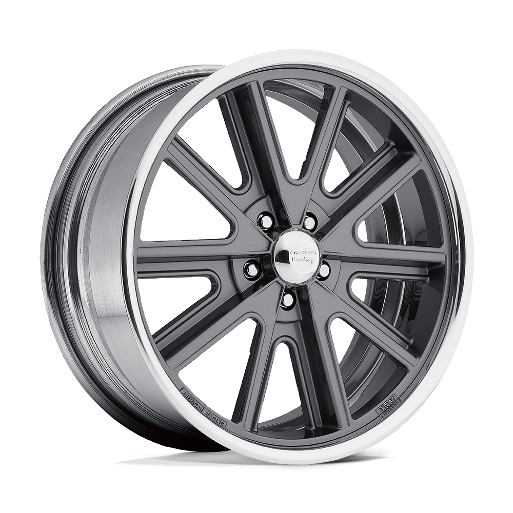 17X9 American Racing Vintage VN407 COBRA TWO-PC MAG GRAY POLISH BARREL 5X114.3