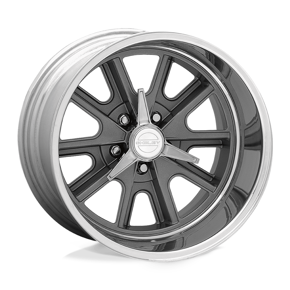 15X7 American Racing Vintage VN427 SHELBY COBRA TWO-PC MAG GRAY POLISH BARREL 5X114.3