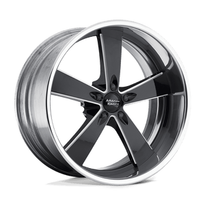 20X8.5 American Racing Vintage VN472 BURNOUT BLACK MILLED W/ POLISH BARREL 5X115