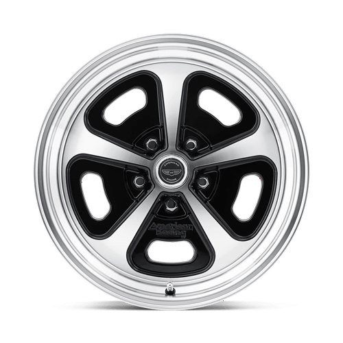 17X8 American Racing Vintage VN501 500 MONO CAST GLOSS BLACK MACHINED 5X114.3