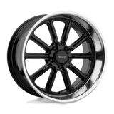 20X9.5 American Racing Vintage VN507 RODDER GLOSS BLACK W/ DIAMOND CUT LIP 5X114.3