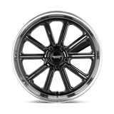 20X9.5 American Racing Vintage VN507 RODDER GLOSS BLACK W/ DIAMOND CUT LIP 5X114.3