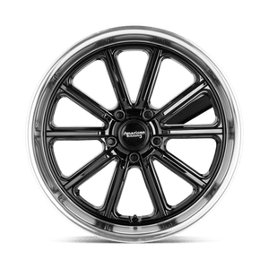 20X9.5 American Racing Vintage VN507 RODDER GLOSS BLACK W/ DIAMOND CUT LIP 5X114.3