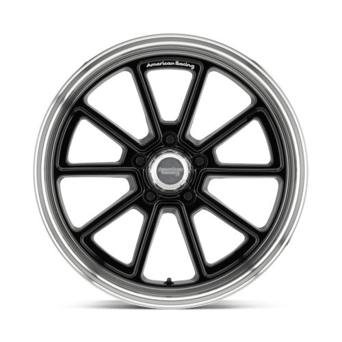 20X10 American Racing Vintage VN510 DRAFT GLOSS BLACK W/ DIAMOND CUT LIP 5X120.65