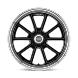20X10 American Racing Vintage VN510 DRAFT GLOSS BLACK W/ DIAMOND CUT LIP 5X127