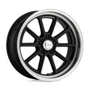 18X10 American Racing Vintage VN510 DRAFT GLOSS BLACK W/ DIAMOND CUT LIP 5X120.65