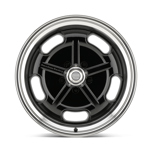 20X8 American Racing Vintage VN511 SALT FLAT GLOSS BLACK W/ DIAMOND CUT LIP 5X127