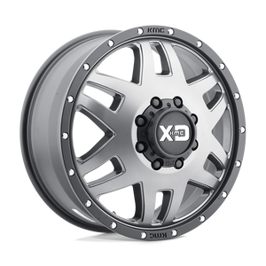 20X7.5 XD XD130 MACHETE DUALLY MATTE GRAY W/ BLACK RING 8X165.1