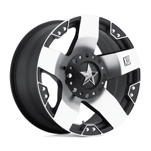 20X8.5 XD XD775 ROCKSTAR MACHINED FACE W/ BLK WINDOWS 6X135/6X139.7