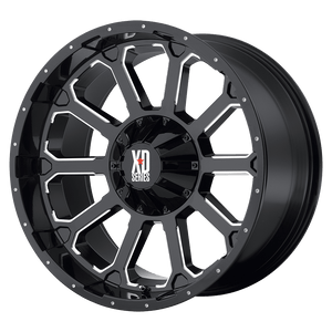 18X9 XD XD806 BOMB GLOSS BLACK W/ MILLED ACCENTS 5X127/5X135