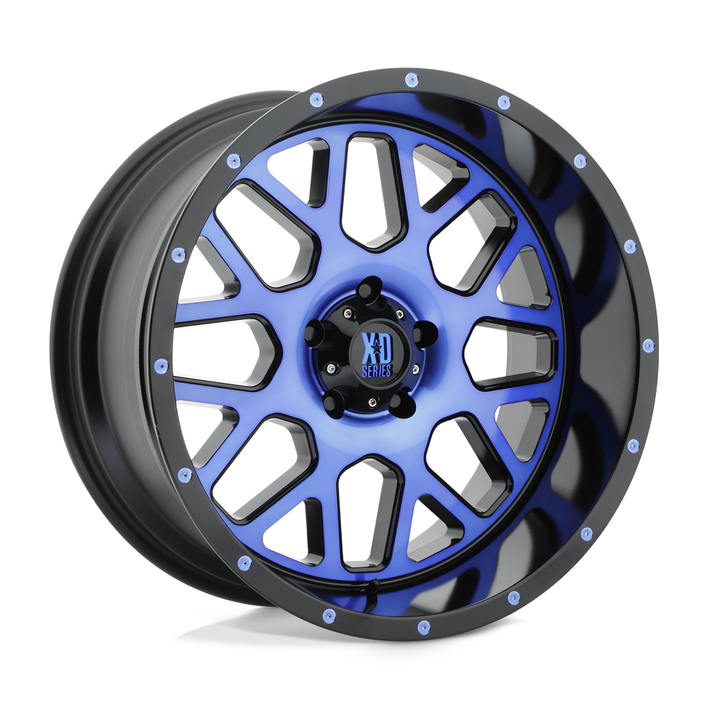 20X10 XD XD820 GRENADE SATIN BLACK MACH BLUE TINT 5X127