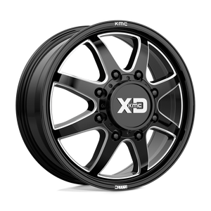20X8.25 XD XD845 PIKE DUALLY GLOSS BLACK MILLED - FRONT 8X210