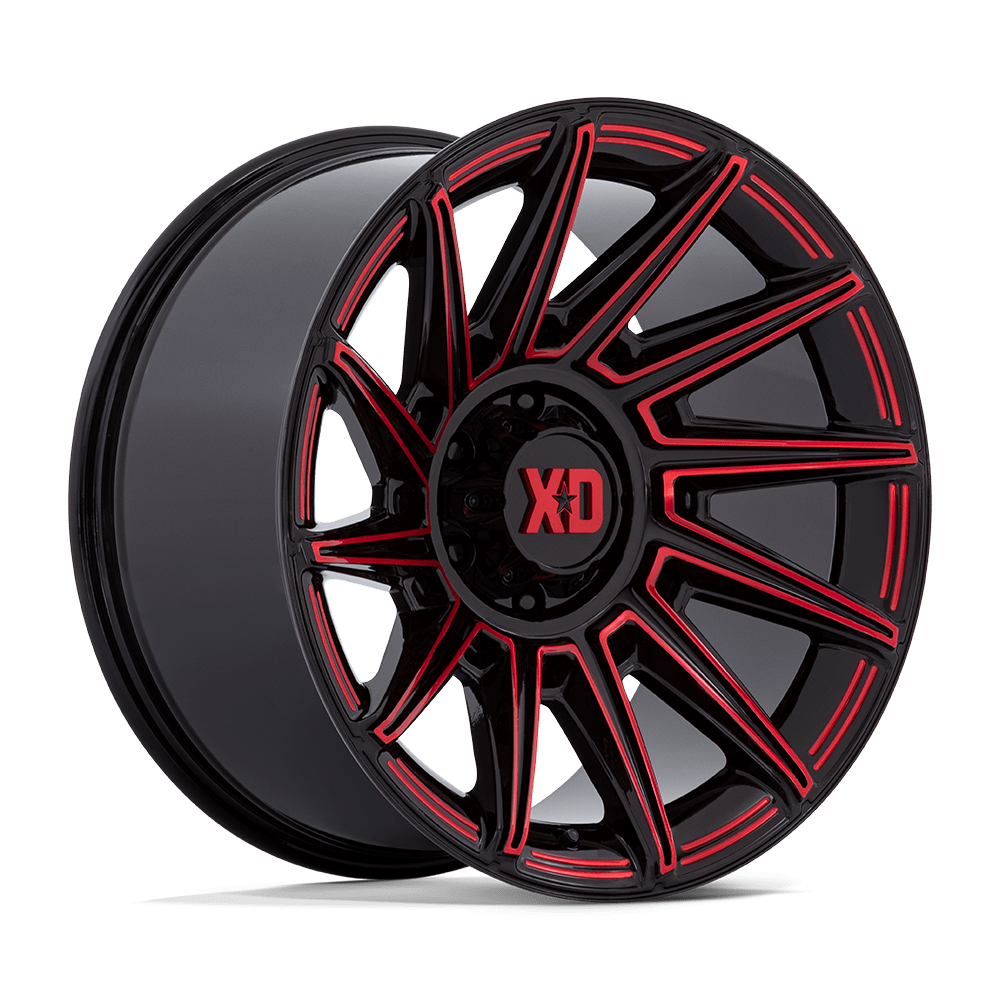20X10 XD XD867 SPECTER GLOSS BLACK W/ RED TINT 8X170