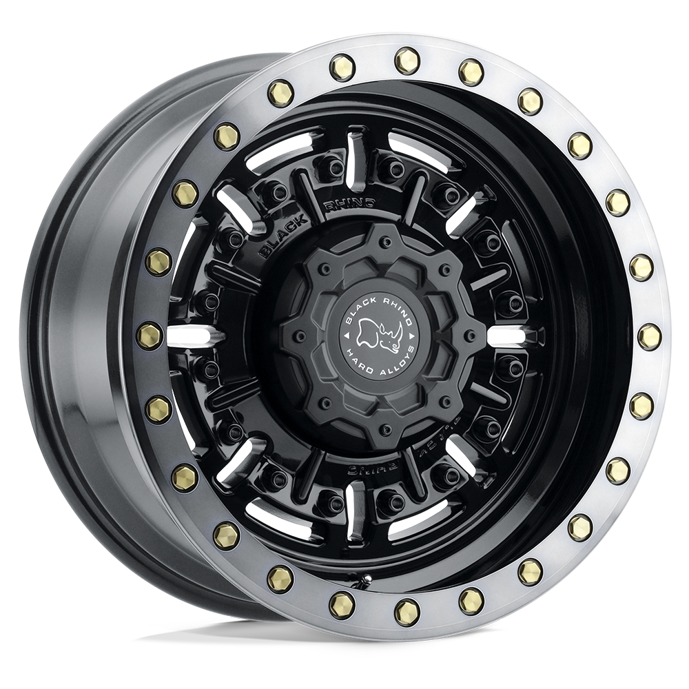 20" Black Rhino Hard Alloys ABRAMS GLOSS GUN BLACK MACH DARK TINT 6X114.3
